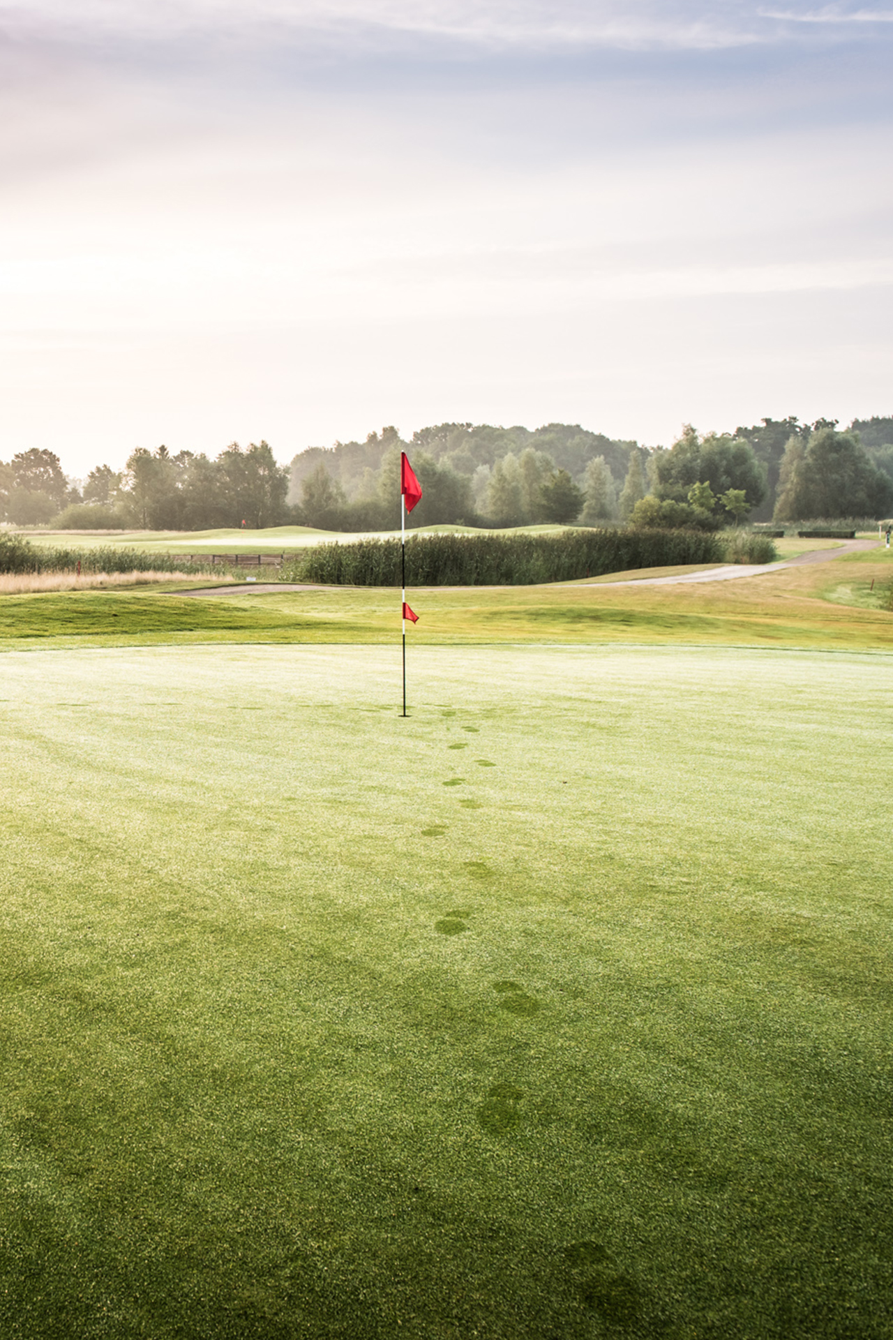 Ein Golfkurs auf der Anlage von Golf Fleesensee.