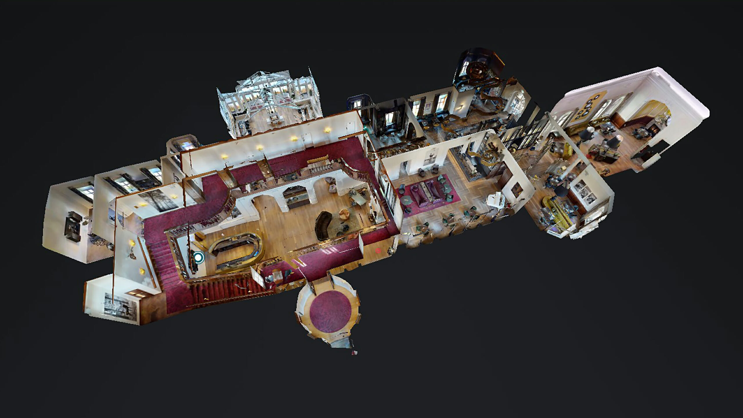 Ein 3D Modell des Schlossinneren.