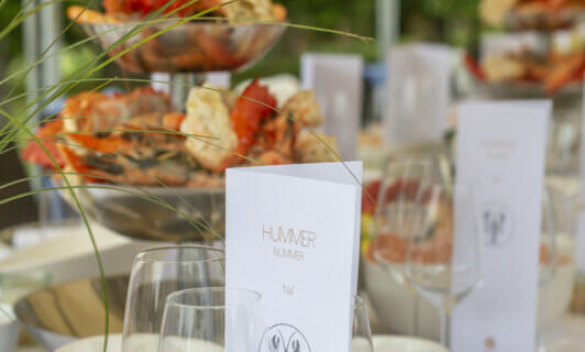 Die Hummer Karte im Schloss Fleesensee.