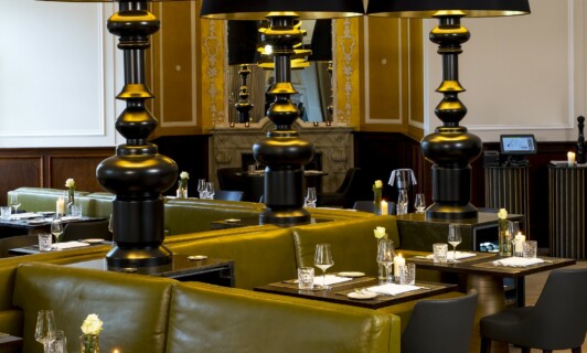 Große Lampen im Restaurant Blüchers.