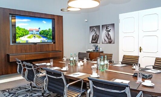 Der Boardroom 1 für Meetings und Tagungen im Schloss Fleesensee.