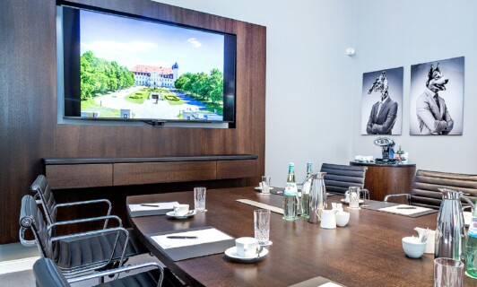 Der Boardroom 1 für Meetings und Tagungen im Schloss Fleesensee.