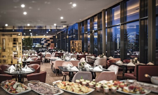 Buffet in der Orangerie.