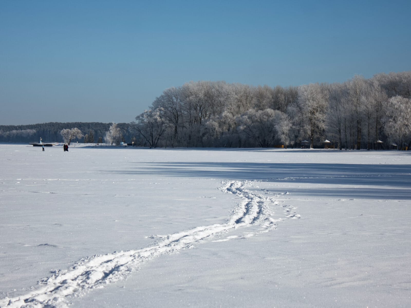 Winterlandschaft mit Spuren