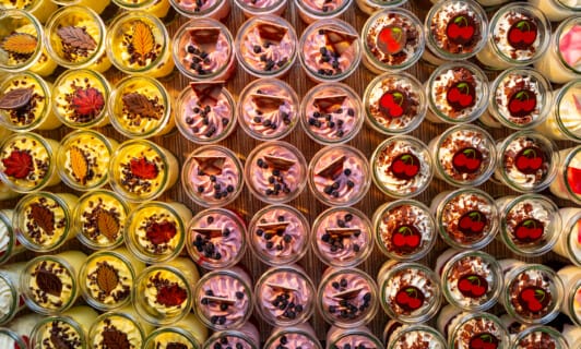Desserts beim Flanierball im Schlosshotel Fleesensee
