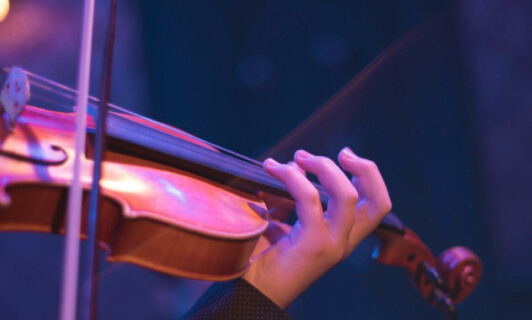 Violine wird bespielt beim Schlosskonzert Fleesensee